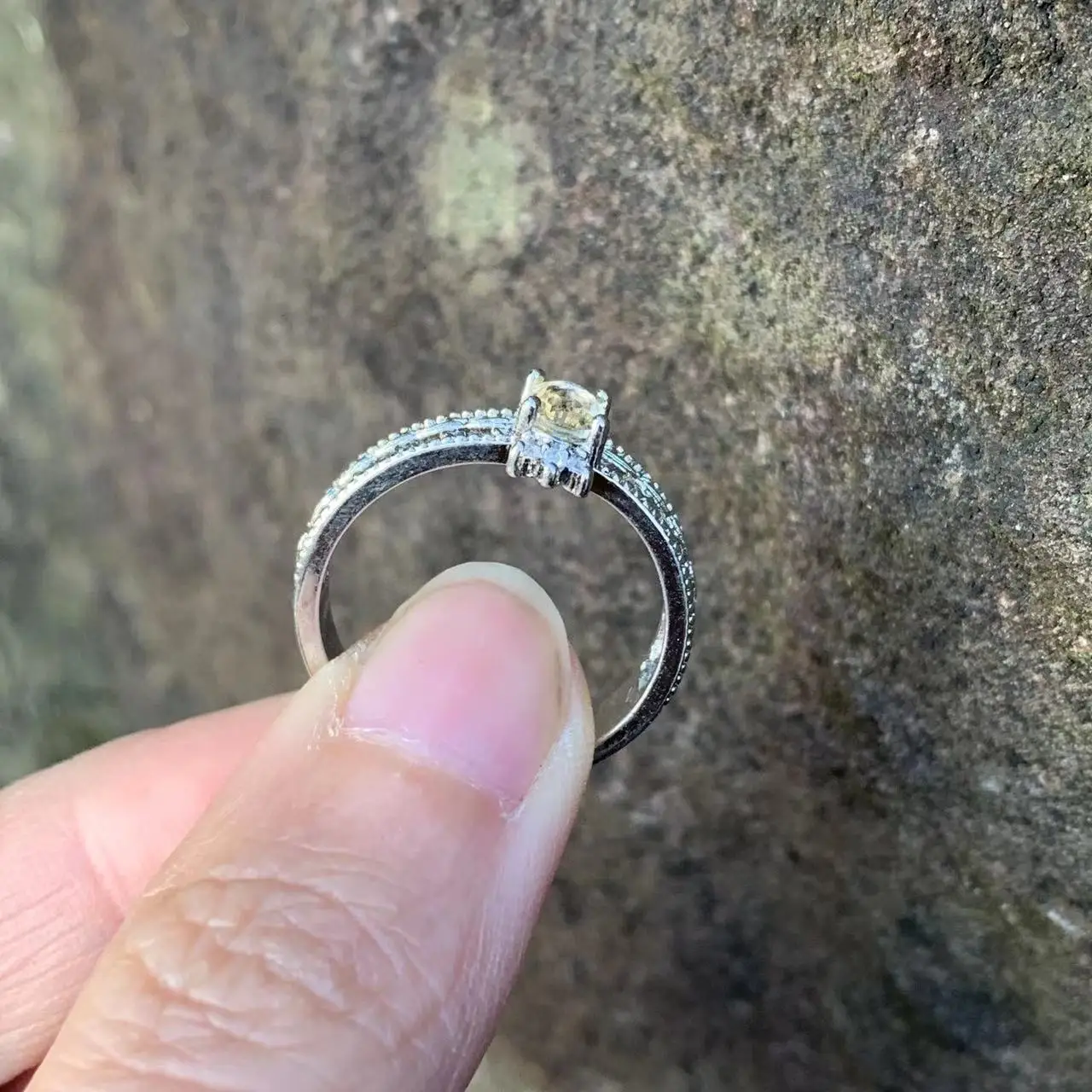 3MM Natural Citrine Ring Adjustable Female Ring Jewelry for Women Gift Wholesale High Quality Vintage Fine