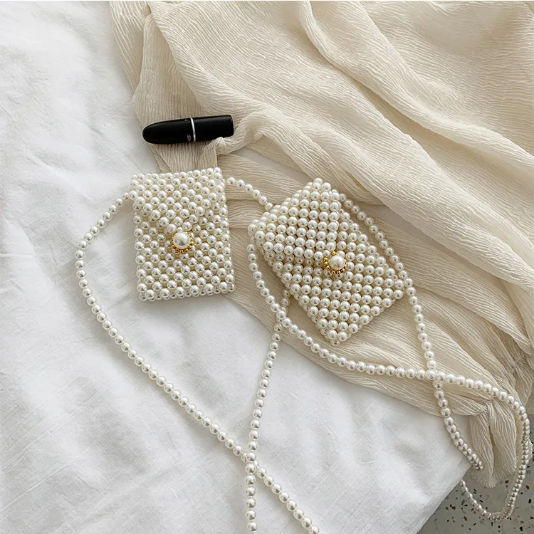 Women Mini Pearl Beaded Bag Party Shoulder