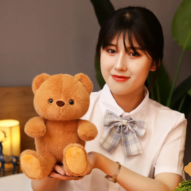 New 1pc 23cm Cute Naked Bear Plush Toy Kawaii Brown White Bear Doll Stuffed Animal Toy Children Companion Toy Kid Birhday Gift