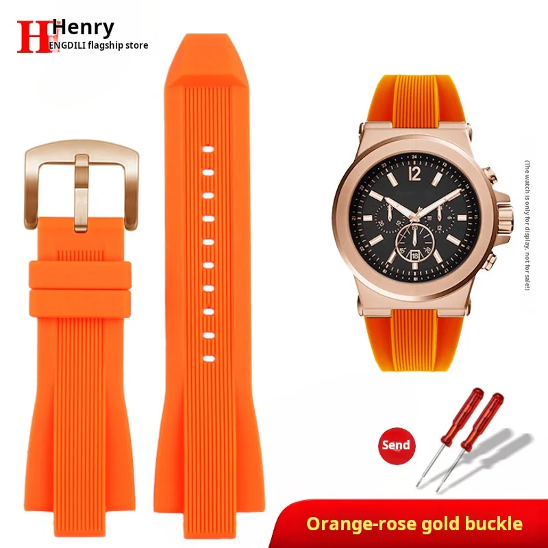 Luxury Men's Silicone Rubber Watch Strap - Soft and Durable by Michael Kors