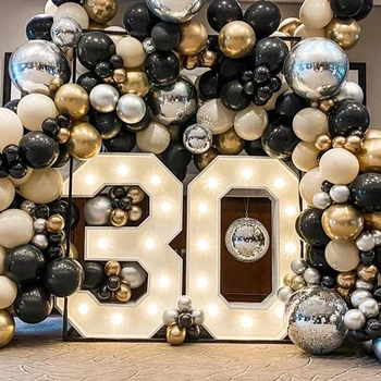 LED Light Giant Birthday Figure Number Balloon Filling Box 30 40 50 1st Birthday Party Decor Adult Kid Baby Shower Wedding Decor 2