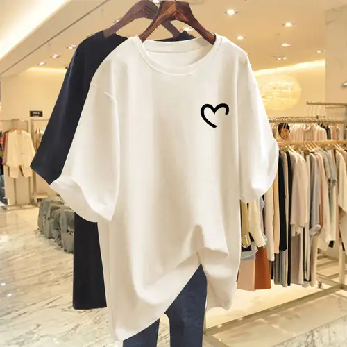 2024 New Summer American Large Top Fashion Trend Round Neck Printed Loose Oversized Casual Short Sleeved T-shirt for Women - Image 4