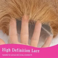 Perruque 27 Blond Miel 13x6 Cheveux Humains Bouclés Pré-Pluckée avec Baby Hair pour Femmes Noires Perruques Vietnamiennes Originales 32 36 Pouces Densité 250 6