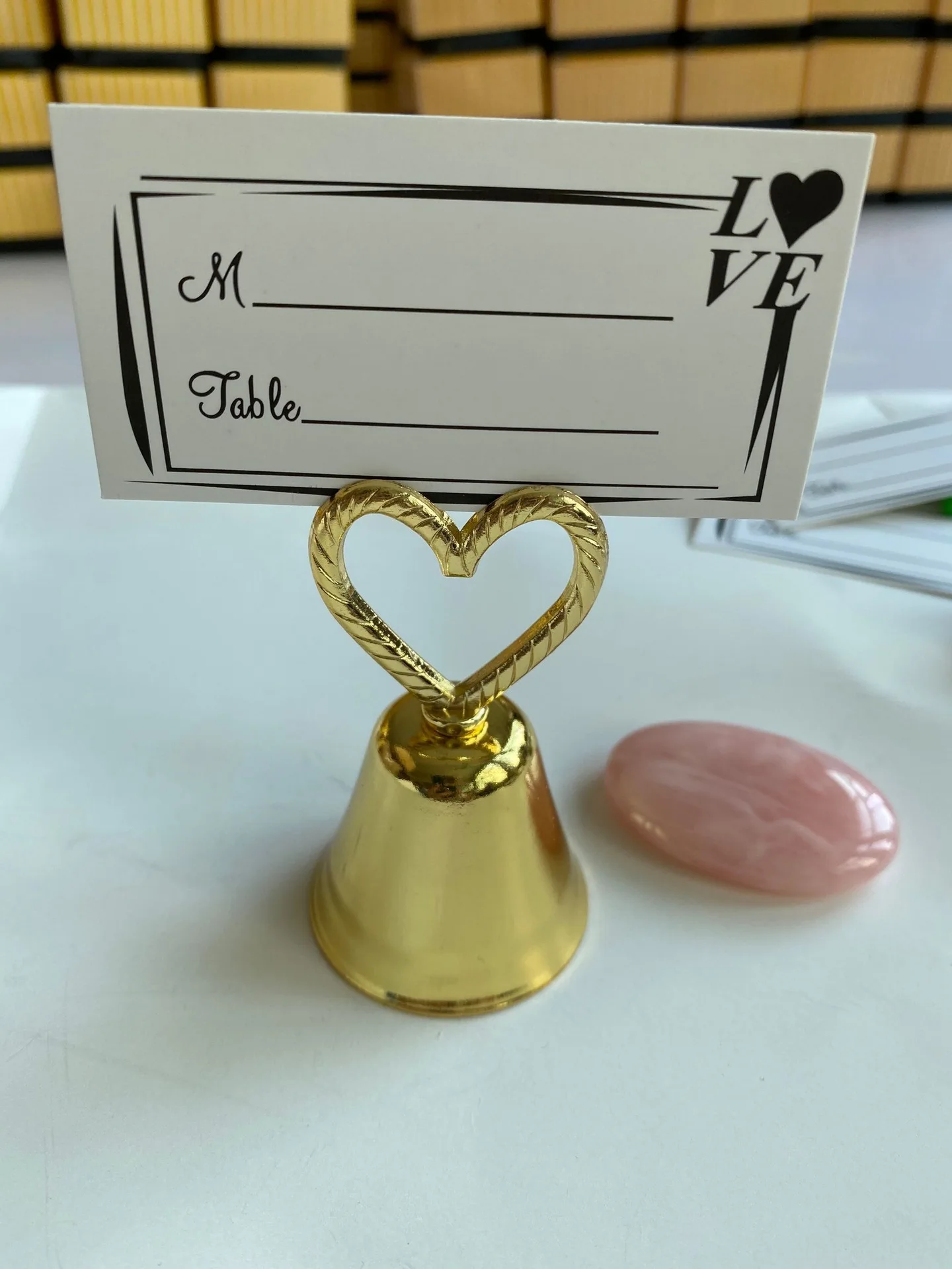 20pcs "Kissing Bell" Silver Gold Bell Place Card Holder/Photo Holder Wedding Table Decoration Favors