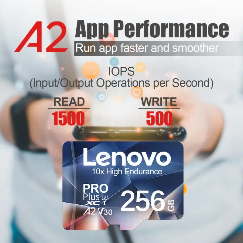 레노버 SD 메모리 카드, 클래스 10 고속 플래시 메모리 카드, V30, 128GB, 512GB, 256GB SD 카드