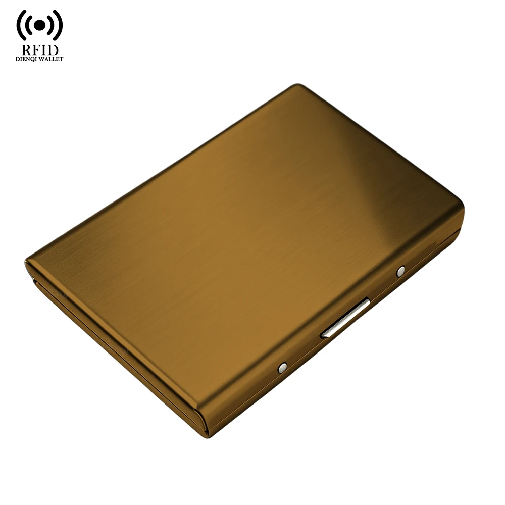 RFID Protected Metal Slim Wallet - Compact Bifold Credit Card Holder