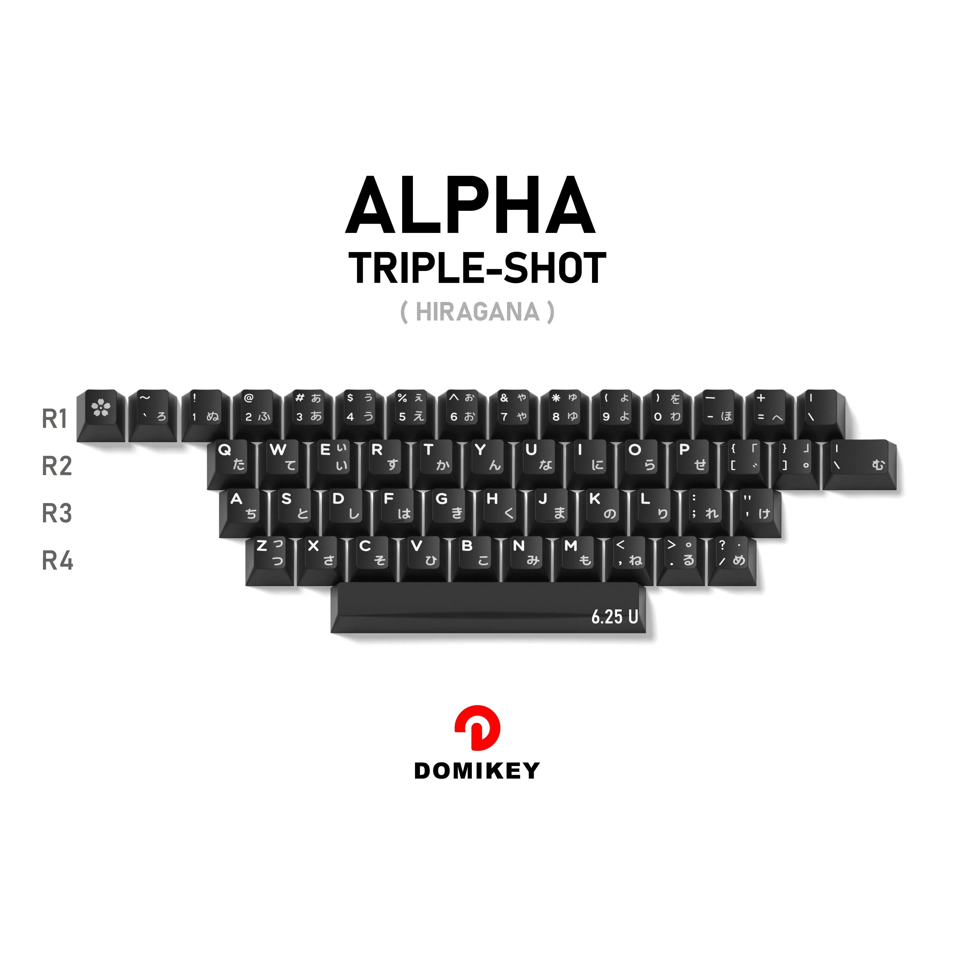 Cherry profile Premium Domikey WOB Doubleshot ABS Keycaps Triple