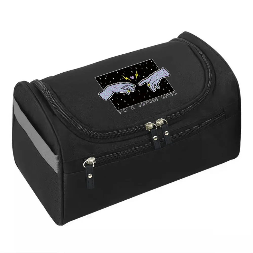 Cosmetic Bag for Makeup Organizer Case Hand Print Series MakeUp Handbag Wash Bags Functional Hanging Cosmetic Bags