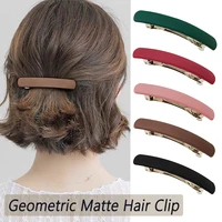 Elegant Matte Flat Spring Barrettes Women Girls Non-Slip Strong Hold Hair Clips For Ponytail Holder Holiday Party Headwear