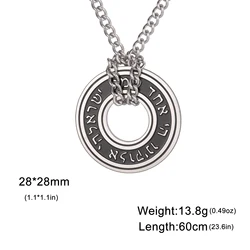 Vintage Viking Rune Pendant Necklace - Nordic Stainless Steel Amulet Talisman Jewelry (Steel Color D)