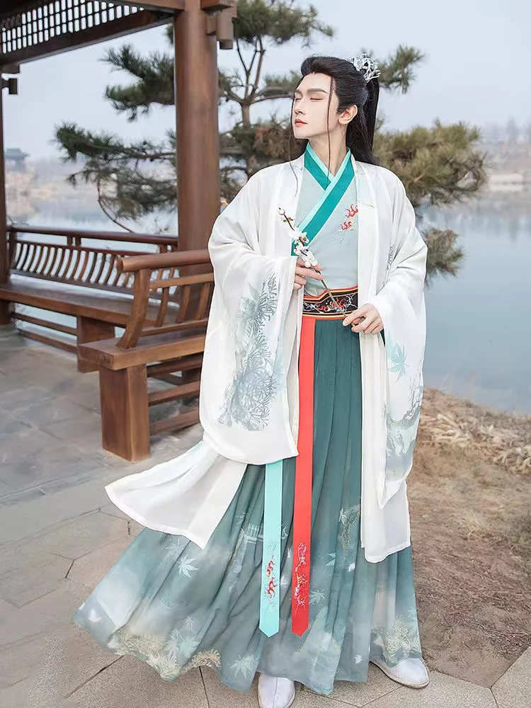Original Hanfu Sets Chinese Traditional Clothing Weijin Period Four Seasons Immortal Skirt Vintage Swordsman Cosplay Costume