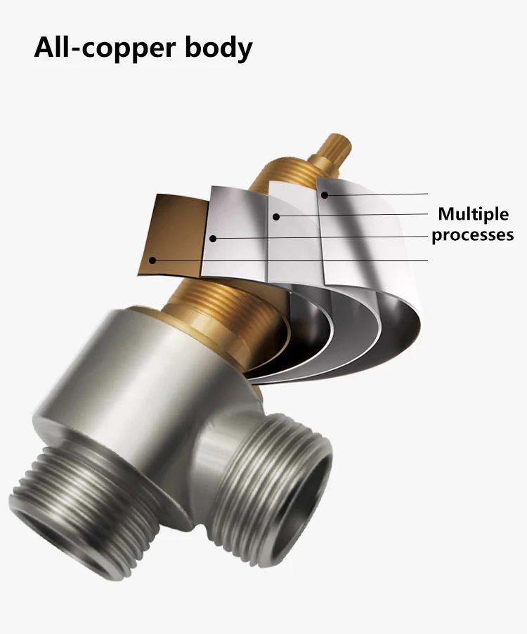 Description Picture 5 of item5PCS Square waterfall bathtub faucet set split cold & hot water Diverter Valve Mixer For Bath Shower and Basin Five Hole