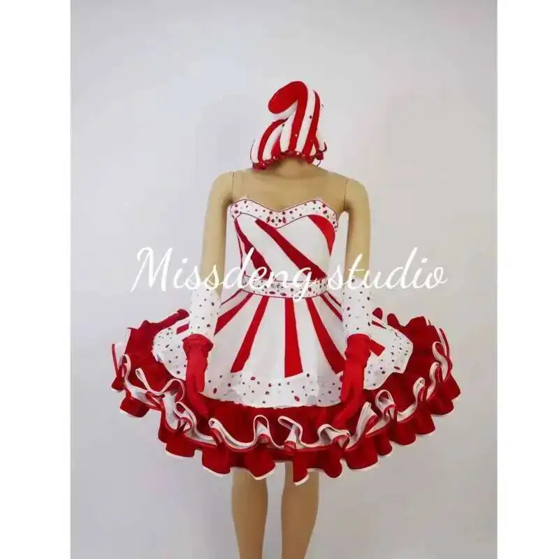 Costume da Ragazza Gelato/Caramella per Bar, Nightclub, Cosplay, Natale, Parata a Tema Dolcezza, Costume da Performance Personalizzato