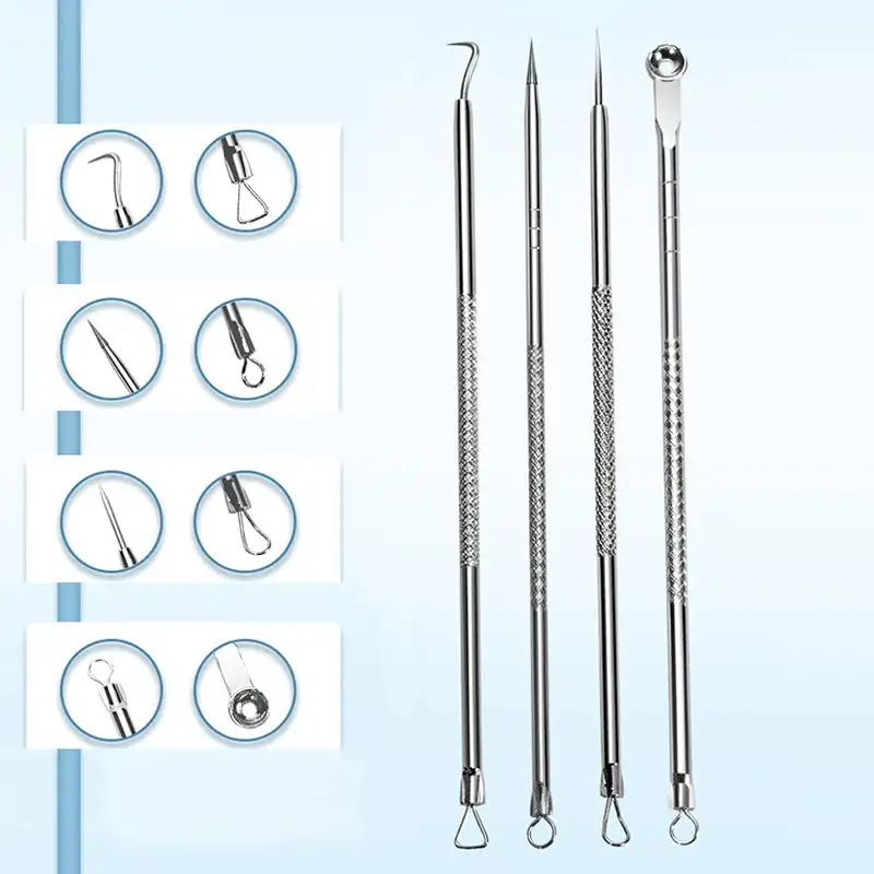 Makeup Tool Set Acne Needle Makeup Tool Blackhead Remover Kit Stainless Steel Blackhead Remover Tool Kit 7-Piece Set Acne Needle Clip Blackhead Tweezer Beauty Tools