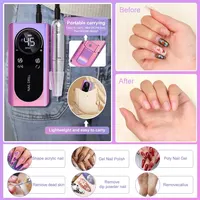 Professional 45000RPM Electric Portable Nail Drill Machine Rechargeable Low Noise Nail Sander File for Manicure Salon Tool 2