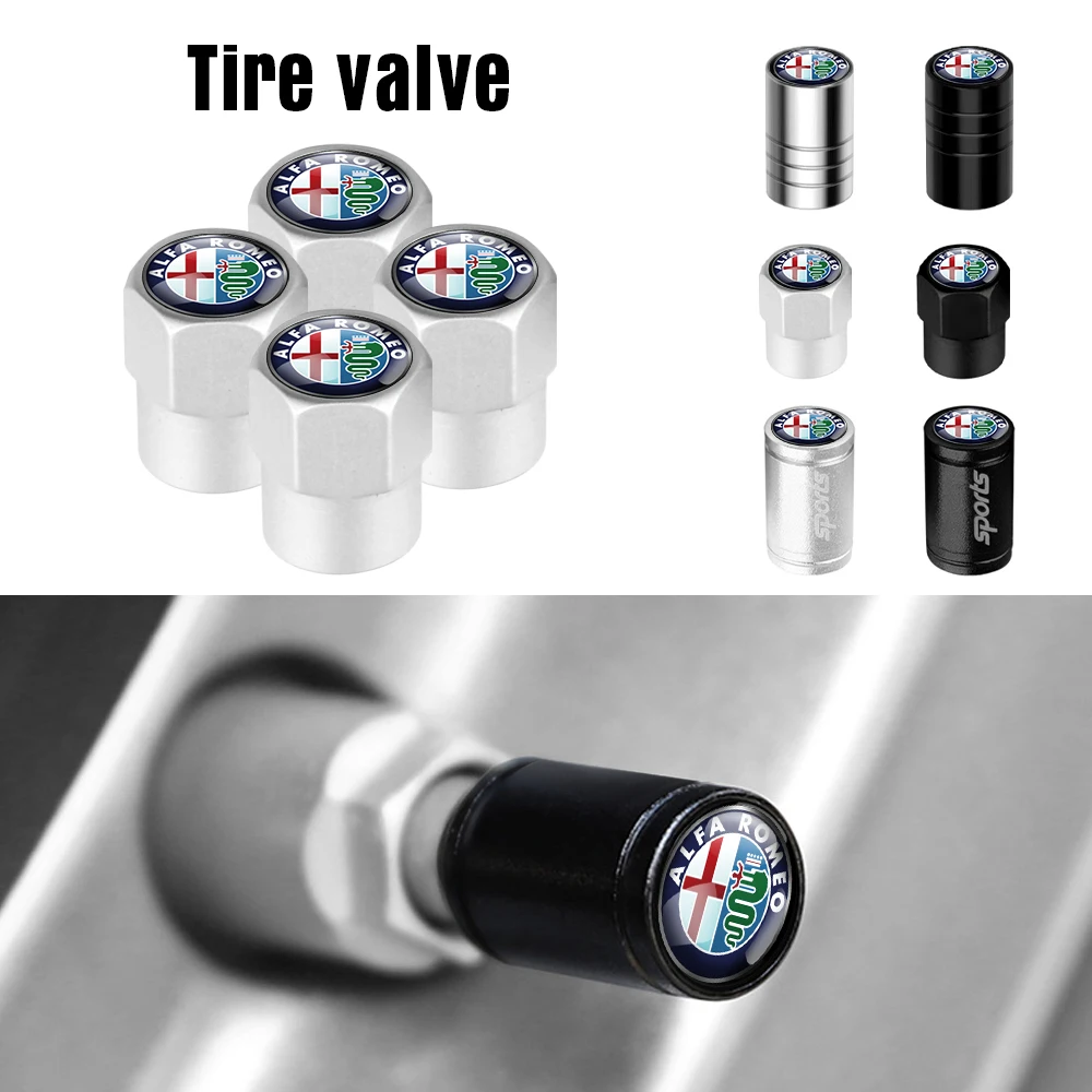 Set of 4 Stylish Car Tire Valve Caps - Air Stem Protective Covers