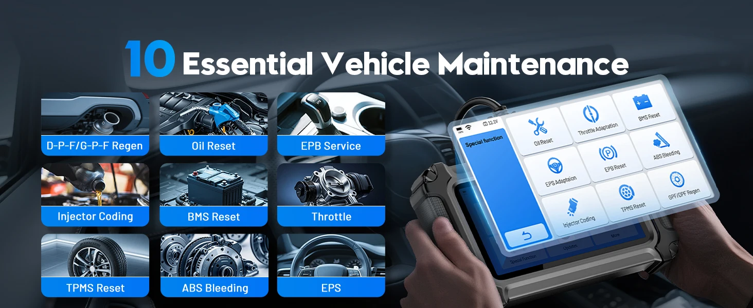 XTOOL D5 OBD2-Scanner – Fahrzeugdiagnosegerät für Getriebe, ABS, EPB, Airbag und Motor – 5-System-Scanner – 10 Reset-Funktionen – Fahrzeugcodeleser – Lebenslange kostenlose Updates – Detail 4