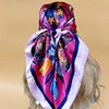 Women 90X90CM New Shawls The Four Seasons Beach Scarves Fashion Model Square Silk Hijab Popular Design Sunscreen Headscarf 4