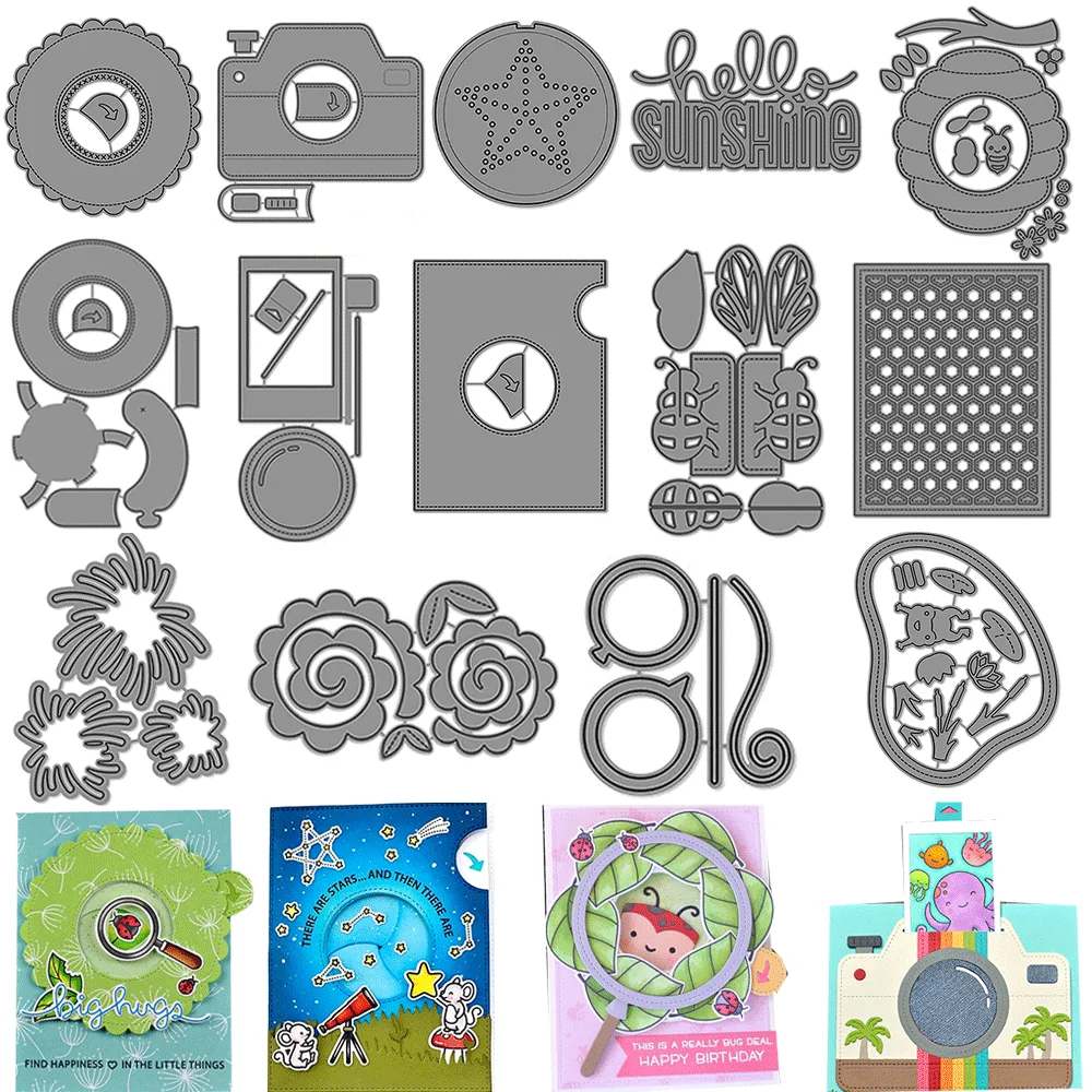 Magischer Iris, gewellte Add-on-Metall-Stanzformen, Prägung, gestanzter Bienenstock für DIY-Kartenherstellung, Scrapbooking, Bastelbedarf – Detail 1