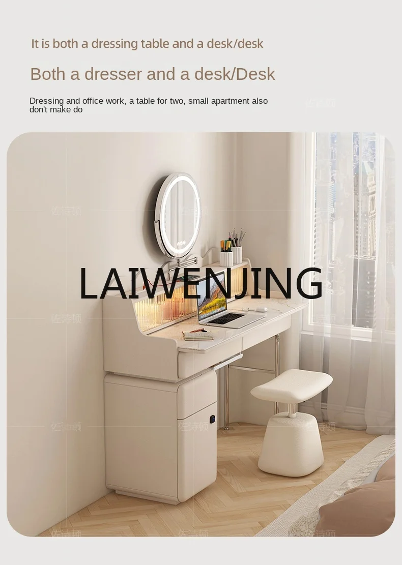 

RWJ Cream Style Stone Plate Dressing Table Storage Cabinet Bedroom Dressing