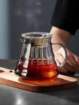 Leeseph Glass Coffee Carafe Standard Coffee Server for Pour Over Coffee Maker Clear Coffee Pot with Lid 360ml/600ml/800ml 1