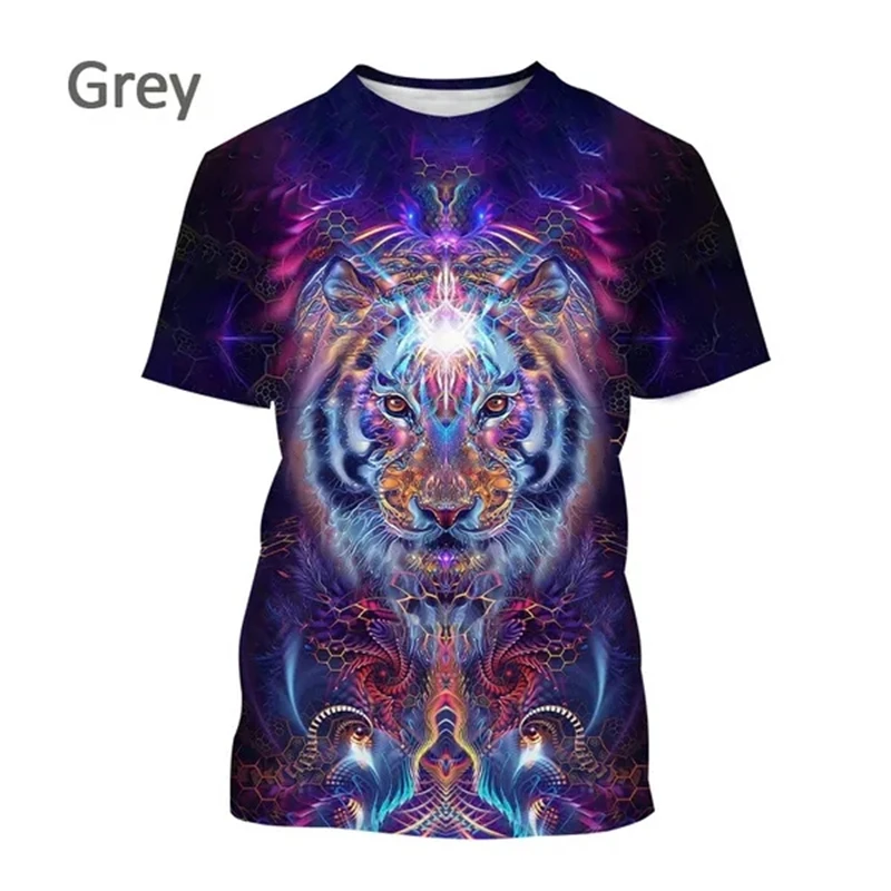 T-shirt homme imprimé 3d animal créatif style fluorescent_voghion.com