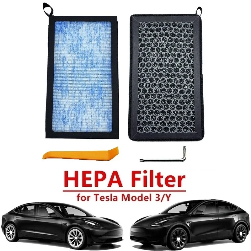 New Arrival Filtration Activated Carbon Filter Fit For Tesla Model 3/Y HEPA Air Filter Conditioner Replacement Kit