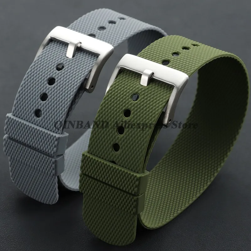 Silver, Black, and Rose Gold Silicone Watchband with Metal Pin Buckle