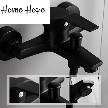 ห้องน้ําก๊อกน้ําอ่างอาบน้ําก๊อกน้ําพลาสติก ABS ติดผนัง Dual Spout ร้อนเย็นวาล์วผสมหัวฉีด TAP สําหรับห้องน้ํา 1