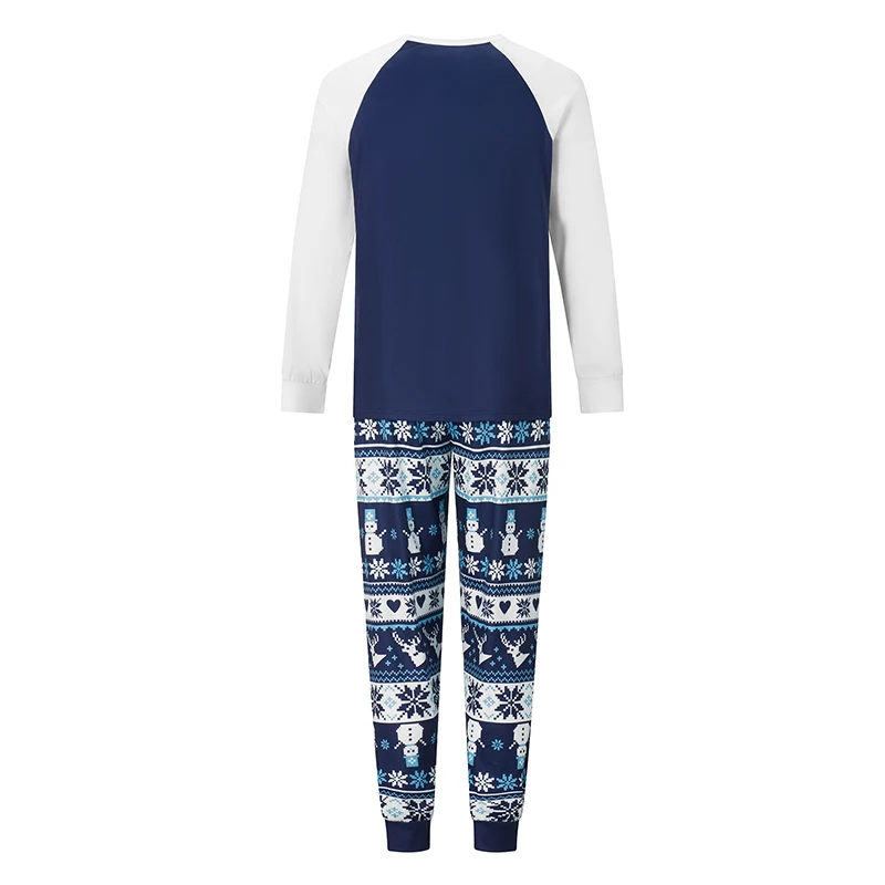 

Christmas Family Pajamas Matching Set Letter Santa Hat Print Long Sleeve Tops and Snowman Snowflake Print Pants Sleepwear