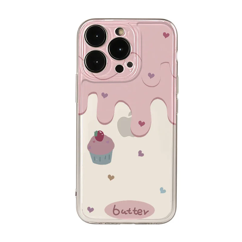 Pink Melting Ice Cream Cake Phone Case Cover - Playful Design