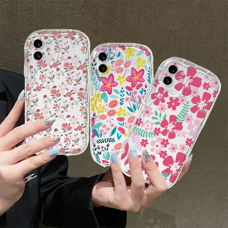 Floral Shockproof Soft Clear Phone Case