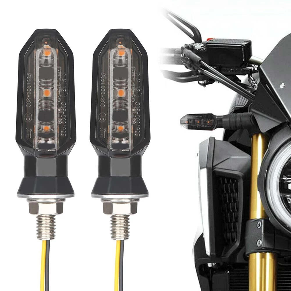 

1pair 12V LED Fog Lights Motorcycle Turn Signal Lamp Amber Indicator Flashing Bulb Blinker Two Wire Universal Accessories