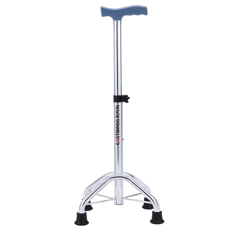 Four-Legged Walking Stick Elderly Anti-Slip Medical Cane Lightweight Mobility Aid Thickened Grip Adjustable Support