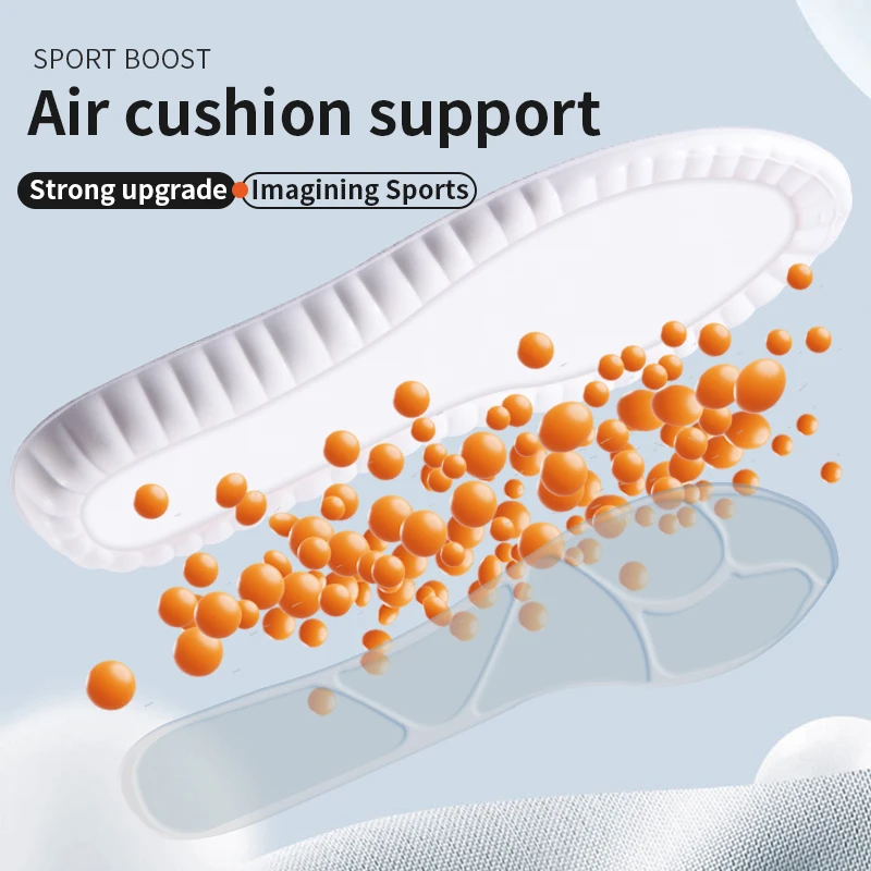 Air cushion TPU Upgraded Sports Shock Absorption Insoles High Elastic Running Sneaker Pads Rebound Deodorant Comfortable Feet