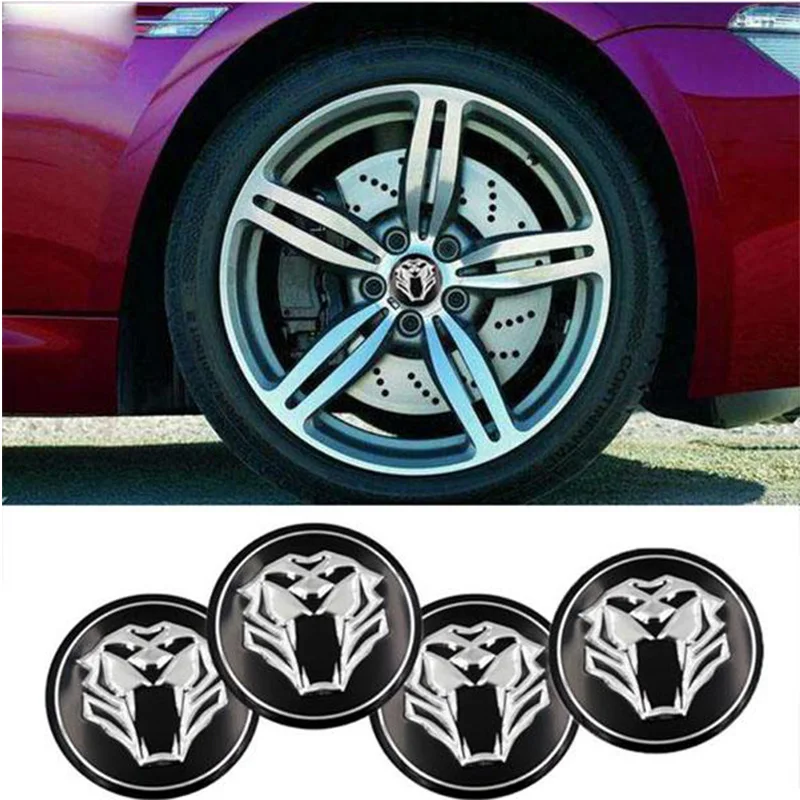 

4 PCS Tiger Panther Lion Head Car Tire Wheel Center Hub Caps Stickers Wheel Hub Cover Logo Badge Decal for Car Accessories