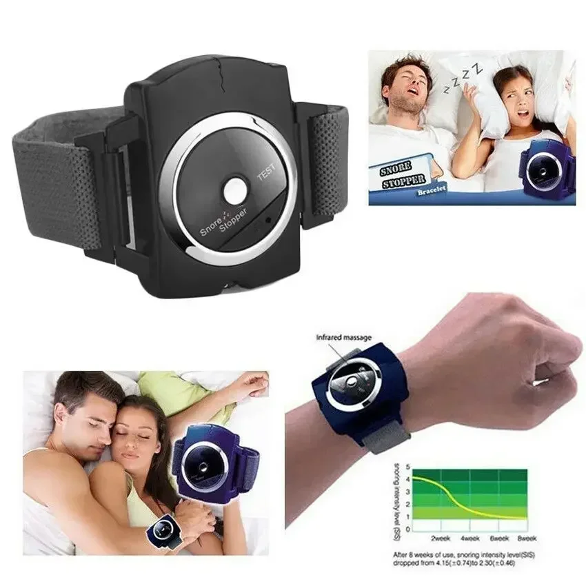 Professional Electronic Auto Anti Snore Wristband New Cessation Cure Solution Sleeping Night Guard Aide Snore Go Away Biosensor