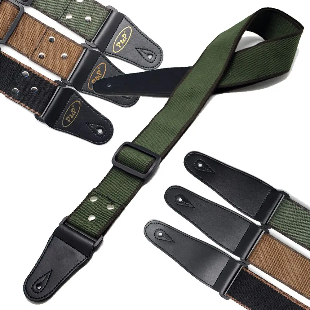

Comfortable Grace Soft Acoustic Bass Folk Guitar Accessories Webbing Belt Guitar Strap Pure Cotton Band