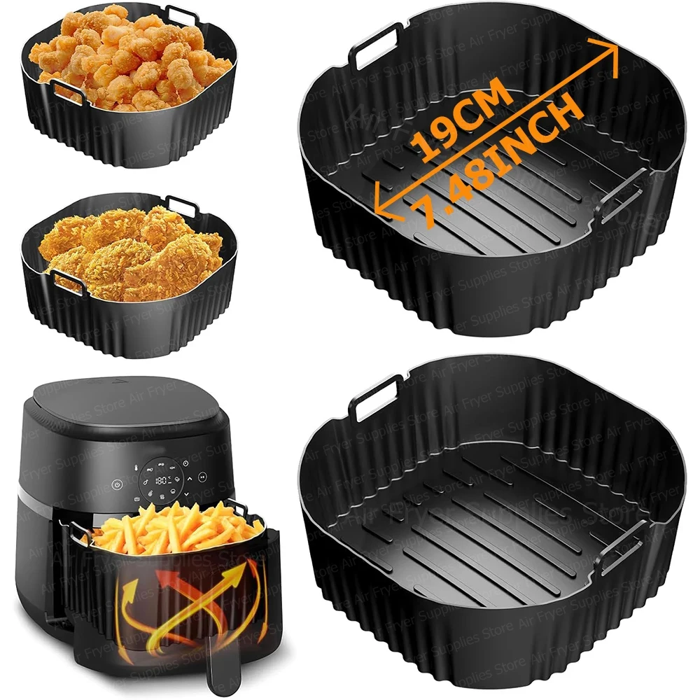 19cm Air Fryer Mold Reusable Silicone Baking Liners For Philips NA229 4.2L Airfryer Series 2000 Kitchen Accessories
