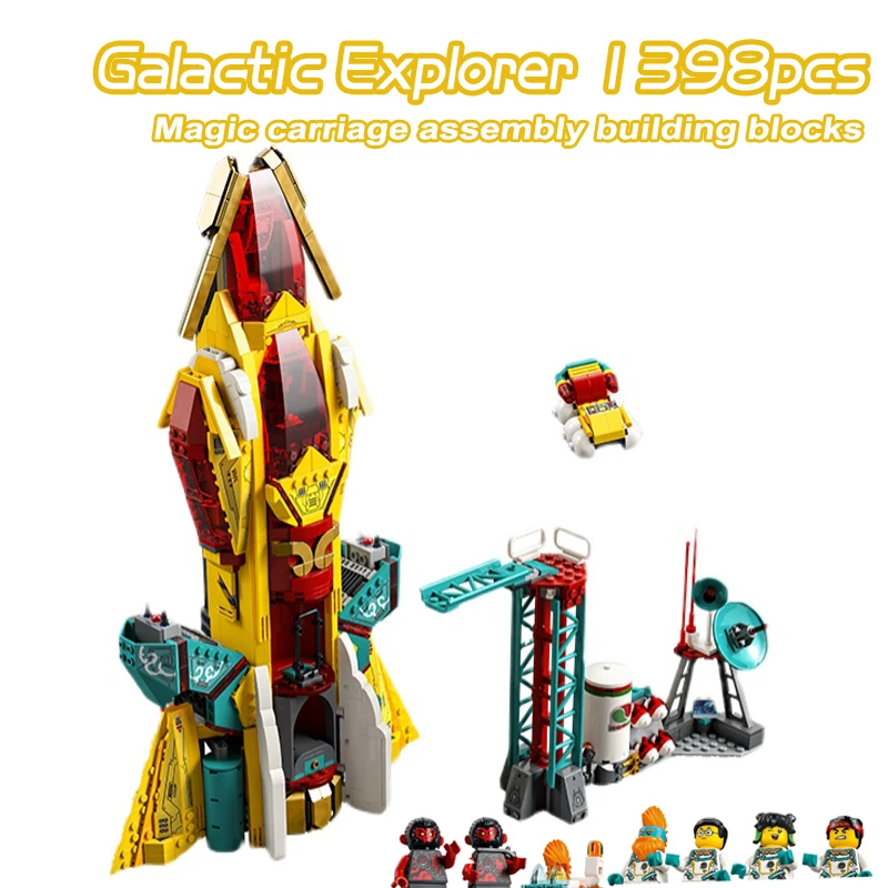 

New Monkie Kid Series Galactic Explorer Space Rocket Ship Building Blocks Compatible 80035 Aircraft Monkey King Bricks Toys Gift