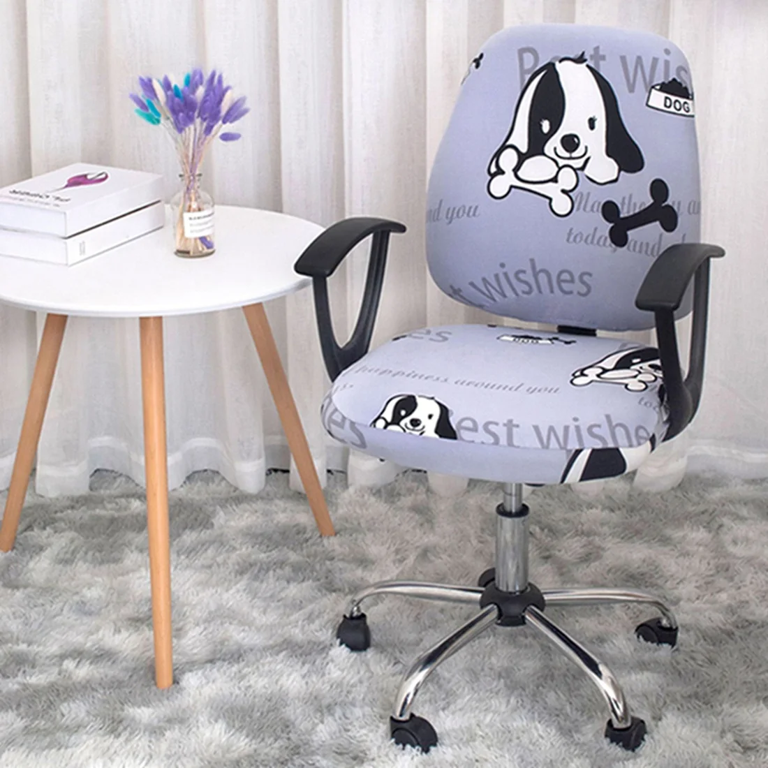 Universal Stretch Office Chair Cover with Removable Seat Protector - Stylish Home and Workspace Decor