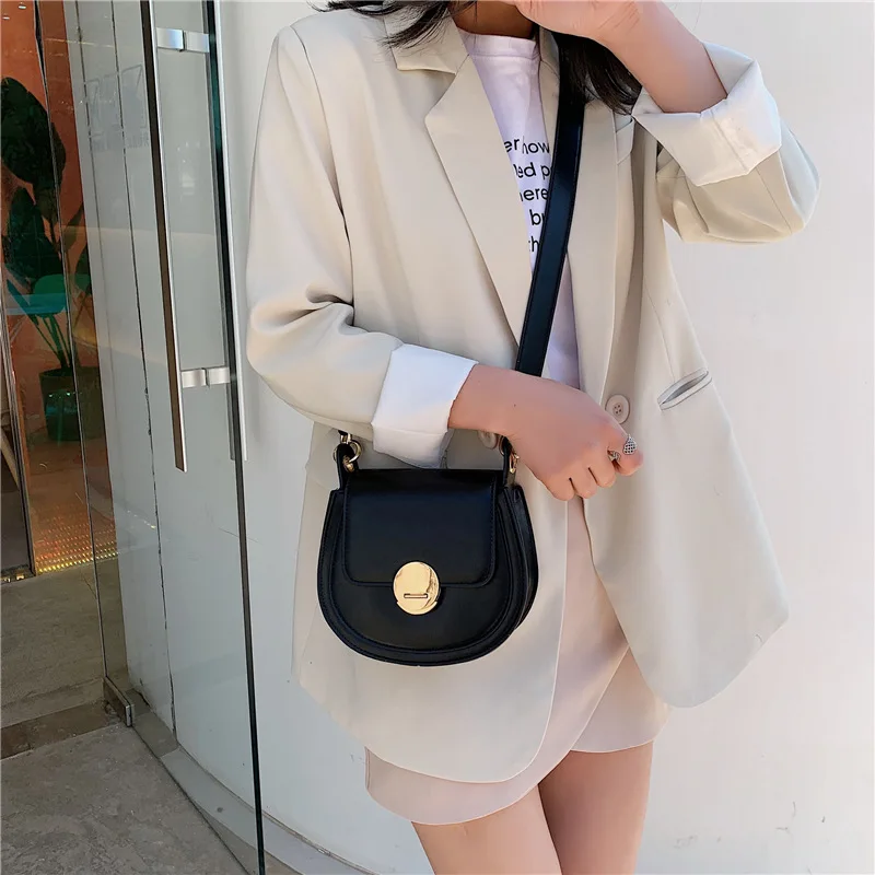 Elegantly Enchanted Women’s Saddle Bag in Luxurious PU | ULZZANG BELLA main image 0