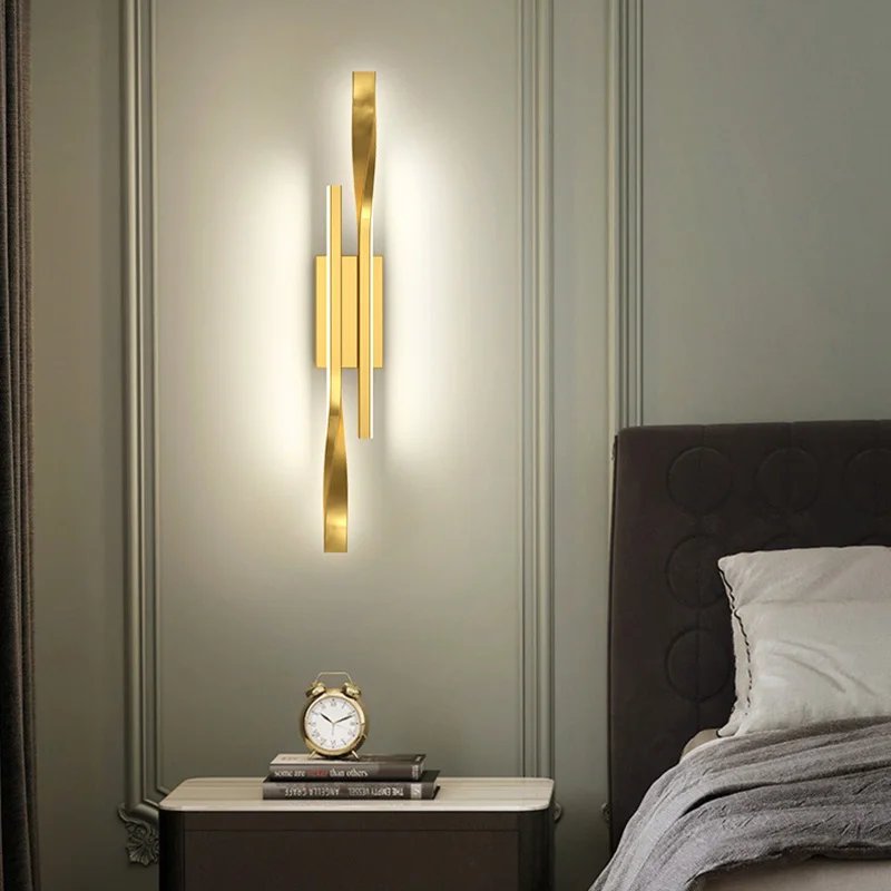 Minimalist Wall Lamp Living Room Decoration Tv Background Luxury Led Strip Creative Line Bedroom Bedside Indoor Lighting