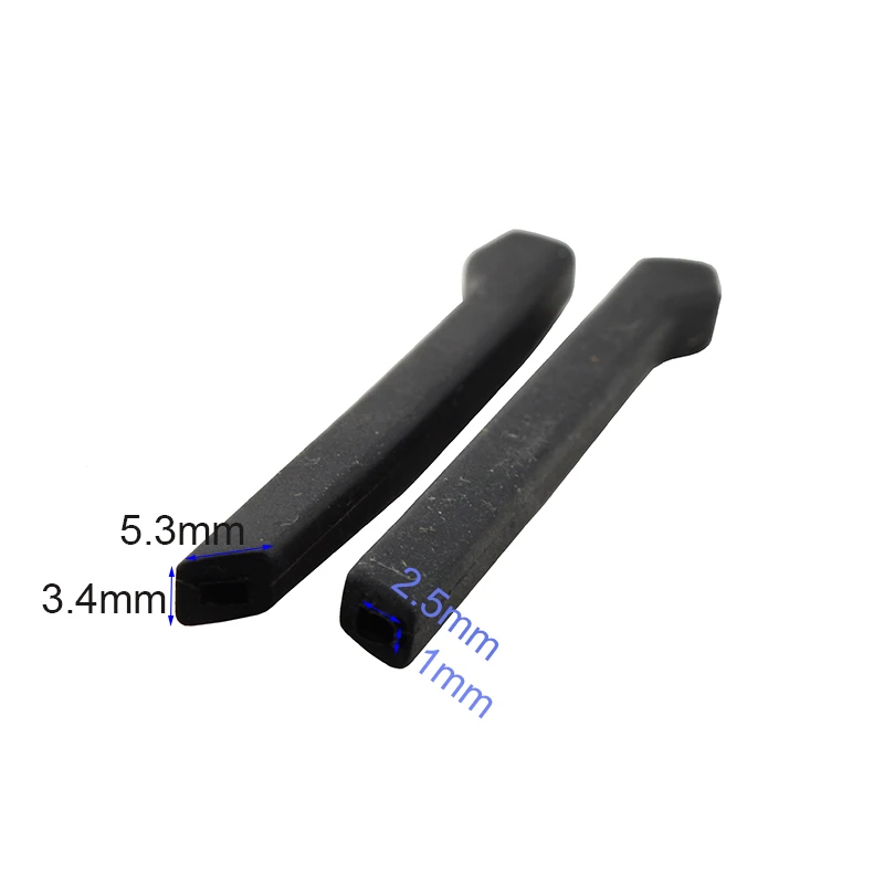 검은색 금속 안경, 안경테 팁, 고무 팁, TP05 , 77.7mm 길이, 10 쌍 (20 개)