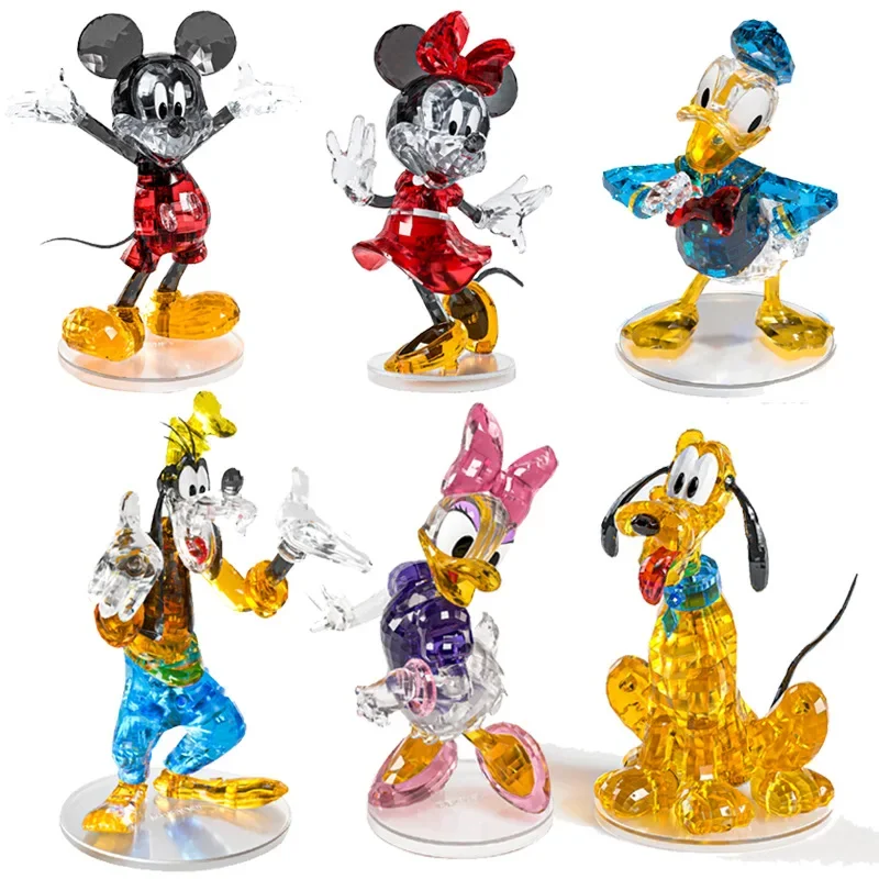 Zusammengebaute Mickey Donald Duck Spielzeuge, handgefertigte Ornamente, Geschenke für Jungen und Mädchen, dreidimensionale Kristallbausteine