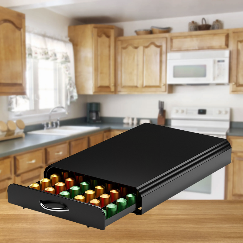 Coffee Capsule Display Rack Capsule Storage Rack Table Top Tea Bag Storage Box Coffee Machine Base Drawer Shelves