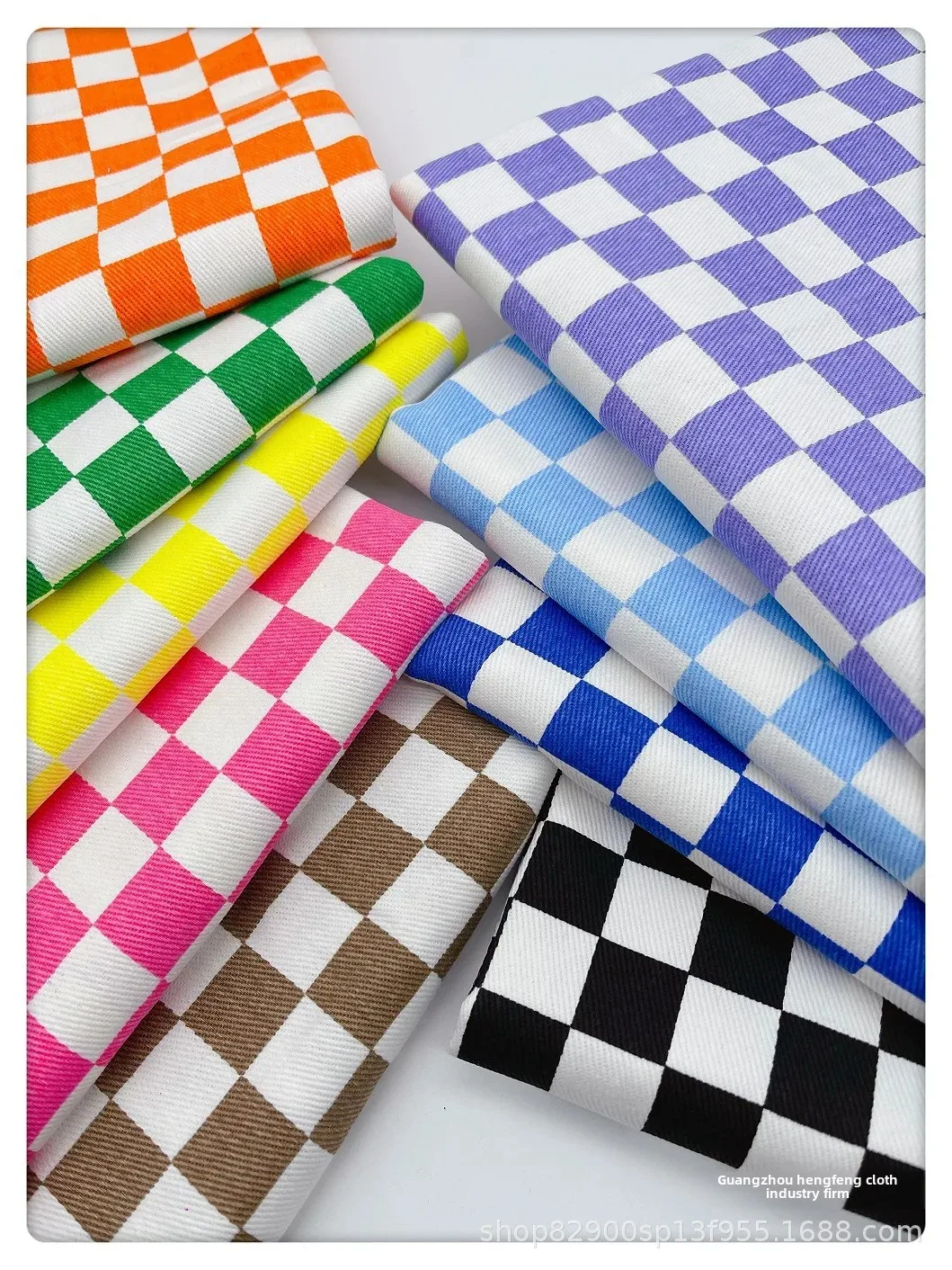 Colorful Plaid Denim Fabric Washed Outwear Skirt Pants Clothing Spring Summer Fabric Home Decorations from Mainland China