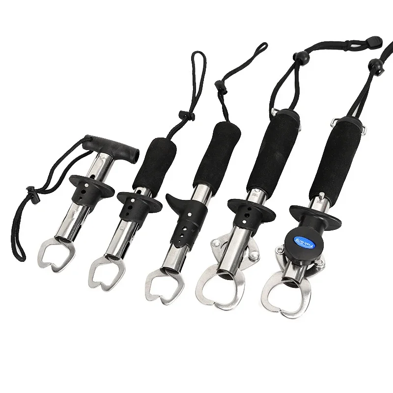 Fish Control Stainless Steel Belt Scale With Ruler Long Handle Gun Type Fish Control Jaws Fish Mouth Fishing Tool