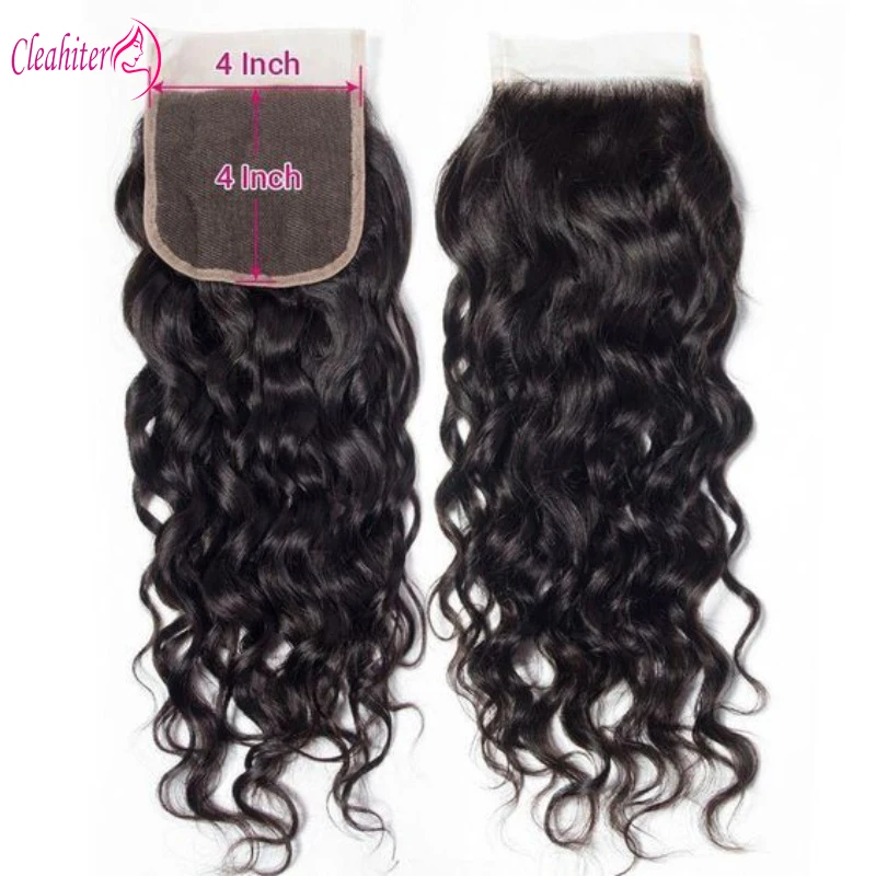 4x4 Lace Closure Human Hair Transparent Swiss Lace 150% Density Brazilian Virgin Hair