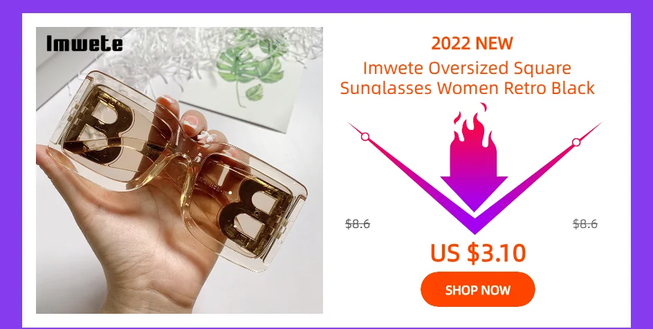 Imwete Gradient Rimless Square Sunglasses Women Luxury Brand Desiginer 2022 Vintage Green Pink Sun Glasses Ladies Shades Eyewear